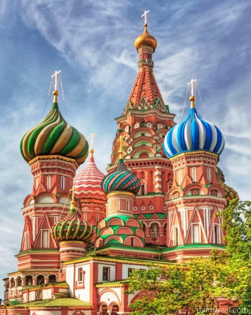 St Basils Cathedral Moscow Russia Painting By Numbers Kits