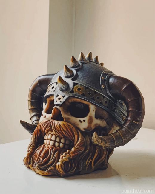 Vikings Skull And Helmet Painting By Numbers Kits