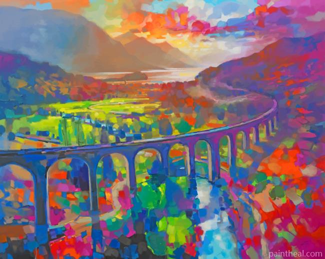 Abstract Glenfinnan Viaduct Painting By Numbers Kits