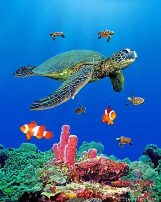 Sea Turtles Painting By Numbers Kits