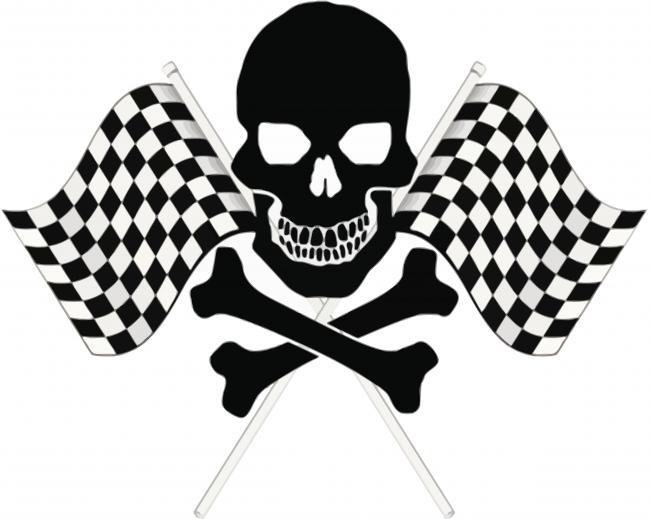 Black Skull And Checker Flag Painting By Numbers Kits