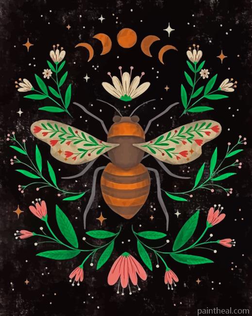 Folk Art Bee – 5D Diamond Paintings Painting By Numbers Kits