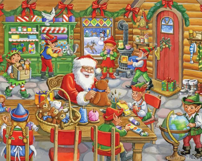 Santa Workshop Painting By Numbers Kits