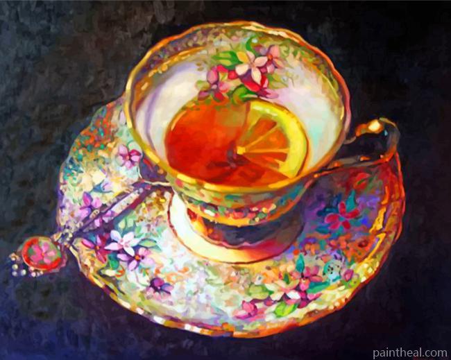 Aesthetic Floral Tea Set Painting By Numbers Kits