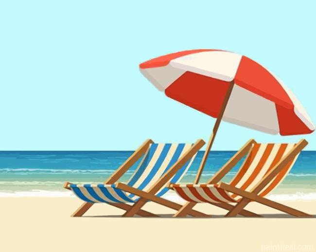 Aesthetic Beach Chairs Painting By Numbers Kits