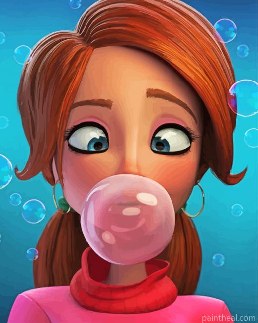 Bubble Gum Lady Painting By Numbers Kits