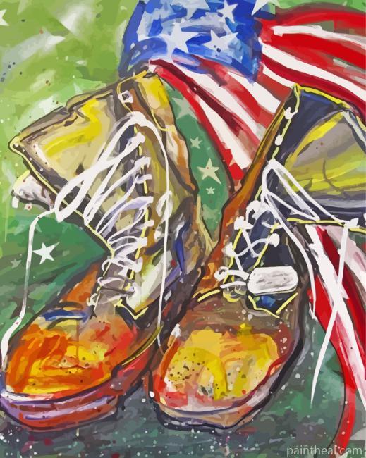 Aesthetic Army Boot Painting By Numbers Kits