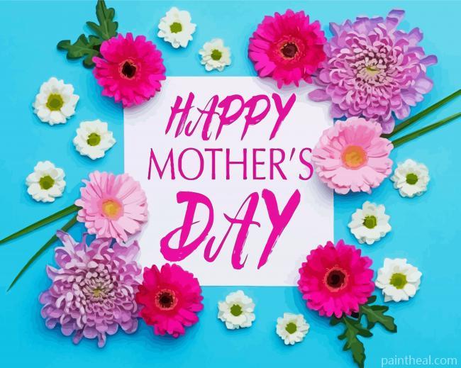 Floral Happy Mothers Day Painting By Numbers Kits