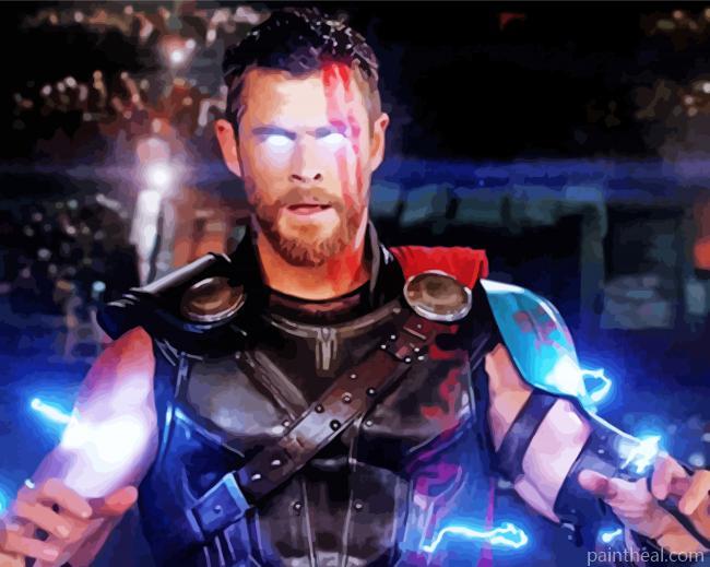 Thor Ragnarok With Lighting Eyes Painting By Numbers Kits