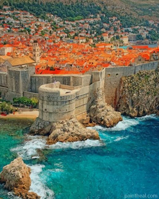 Walls Of Dubrovnik Croatia Painting By Numbers Kits