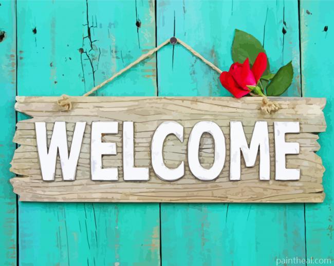 Aesthetic Welcome Sign Painting By Numbers Kits
