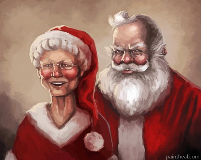 Mr And Mrs Claus Painting By Numbers Kits