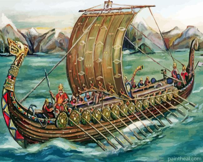 Norsemen Ship Diamond Painting Painting By Numbers Kits