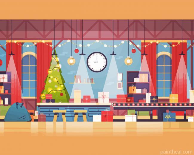 Aesthetic Santa Workshop Painting By Numbers Kits