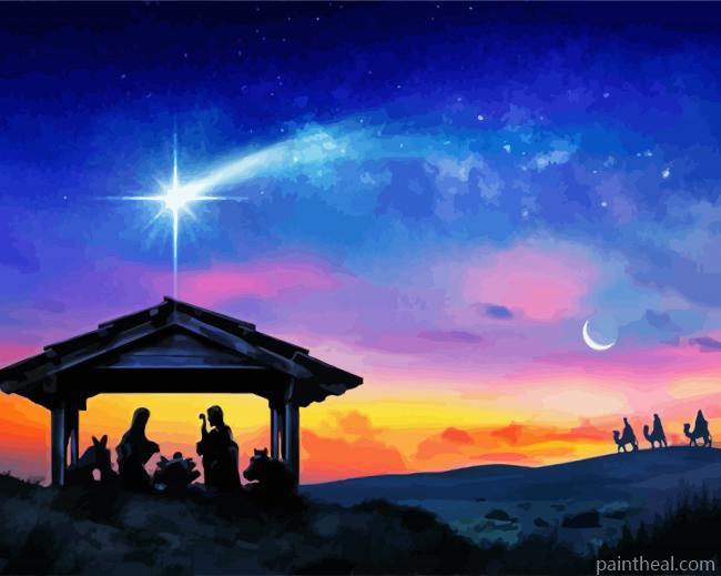 Nativity Scene Silhouette Painting By Numbers Kits