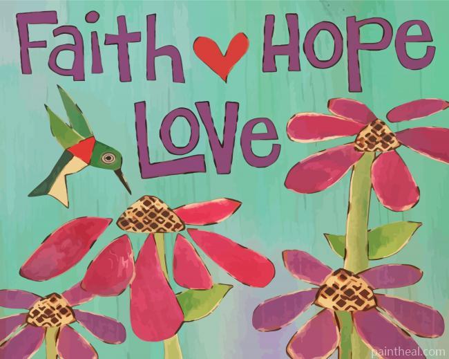 Aesthetic Faith Hope And Love Painting By Numbers Kits