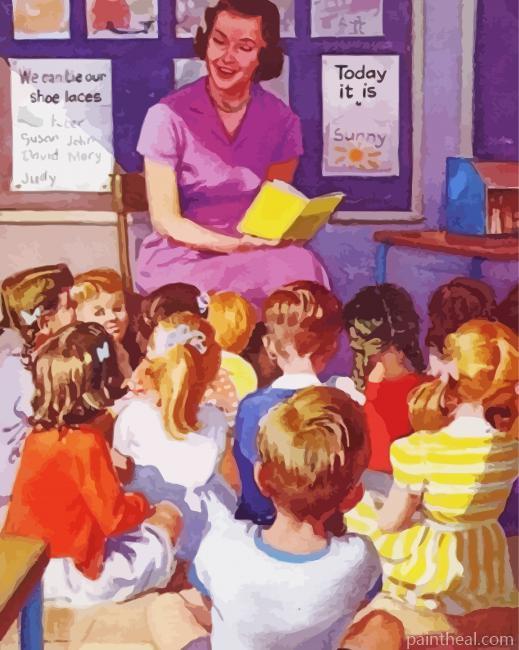 Teacher And Students Painting By Numbers Kits