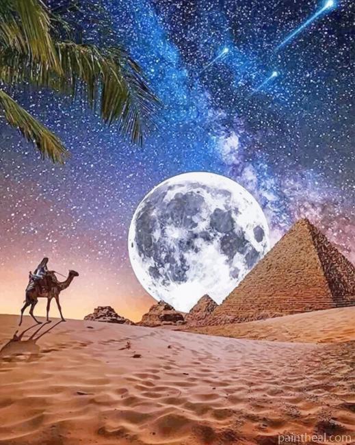 Desert Night Moon Painting By Numbers Kits