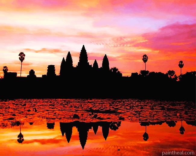 Angkok Wat Sunset Painting By Numbers Kits