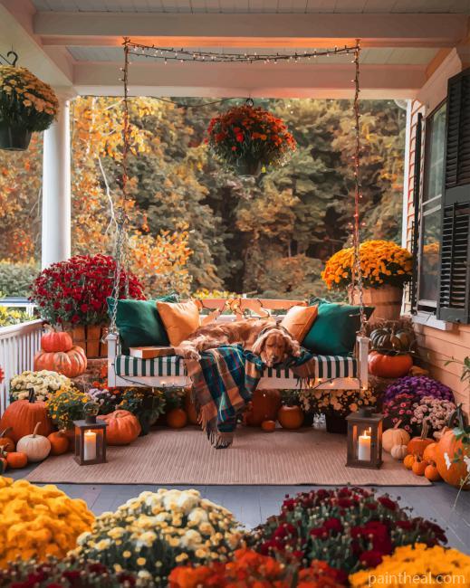 Cozy Autumn Porch Painting By Numbers Kits