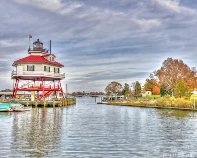 Drum Point Light Maryland Painting By Numbers Kits