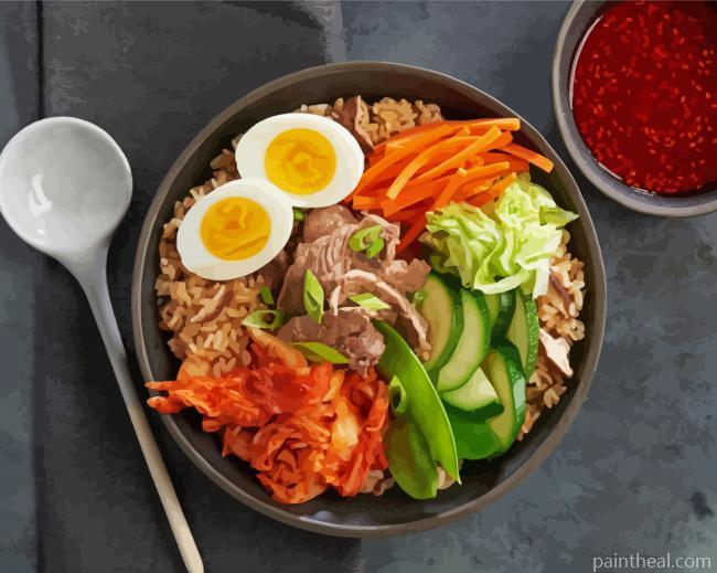 Aesthetic Bibimbap Painting By Numbers Kits