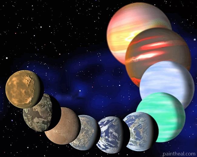 Colorful Universe Planets Painting By Numbers Kits