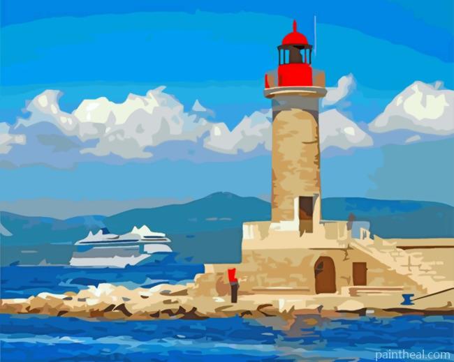 Saint Tropez Lighthouse Painting By Numbers Kits