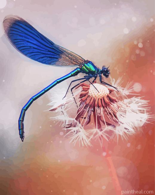 Dragonfly And Dandelion Painting By Numbers Kits