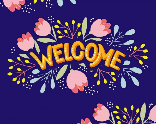 Floral Welcome Sign Painting By Numbers Kits