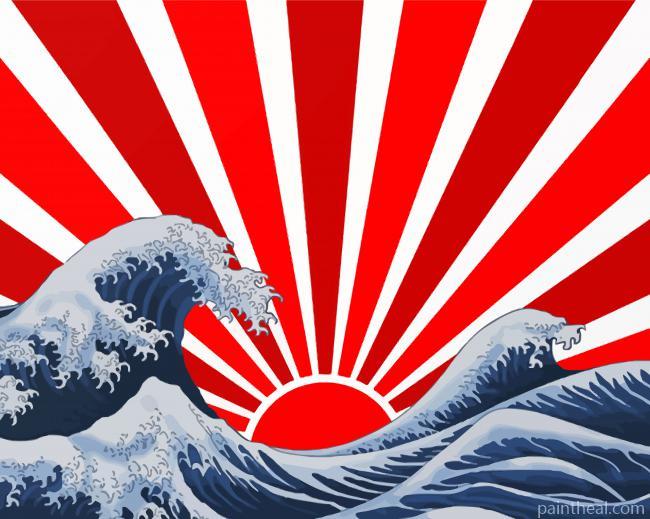 Japanese Rising Sun Kanagawa Painting By Numbers Kits