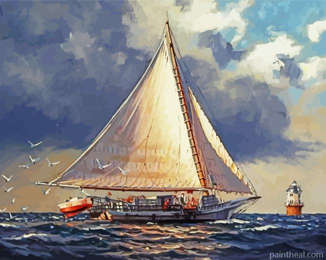 Skipjack Boat Art Diamond Painting Painting By Numbers Kits