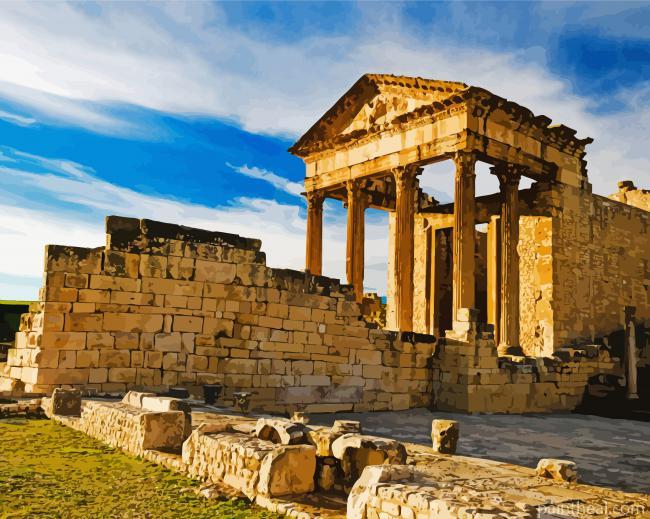 Historical Dougga Tunisia Painting By Numbers Kits
