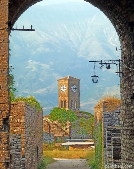 Castle Of Gjirokastra Albania Painting By Numbers Kits