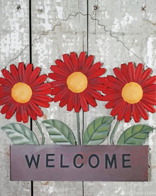 Welcome Flowers Painting By Numbers Kits