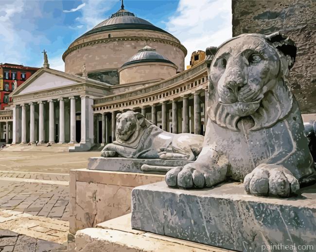 Piazza Del Plebiscito Naples Italy Painting By Numbers Kits