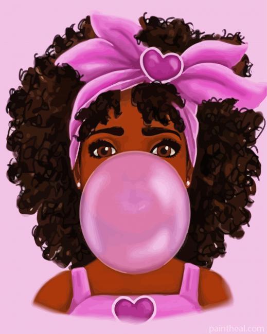 Black Bubble Gum Painting By Numbers Kits