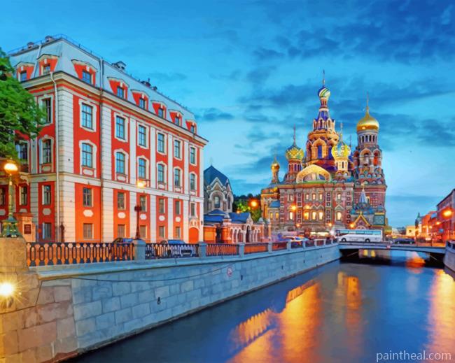 St Petersburg Russia Buildings Painting By Numbers Kits