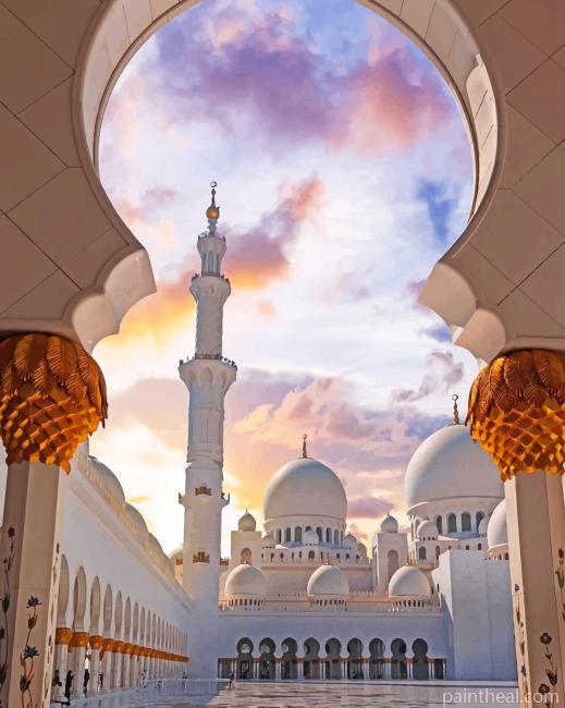 Dubai Sheikh Zayed Mosque Painting By Numbers Kits