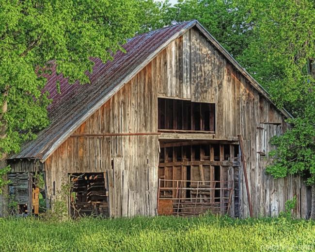 The Old Barn In Denton Texas Painting By Numbers Kits