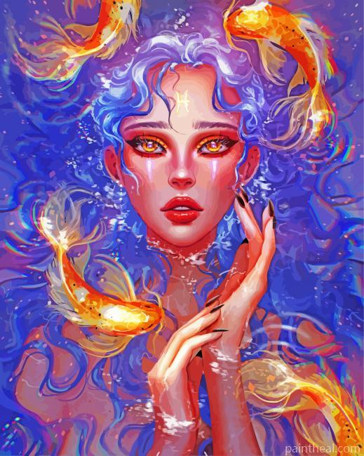 Aesthetic Pisces Woman Painting By Numbers Kits