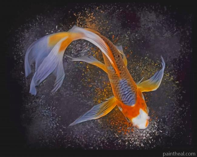 Golden Koi Fish Painting By Numbers Kits