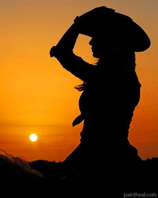 Cowgirl On Horse Painting By Numbers Kits