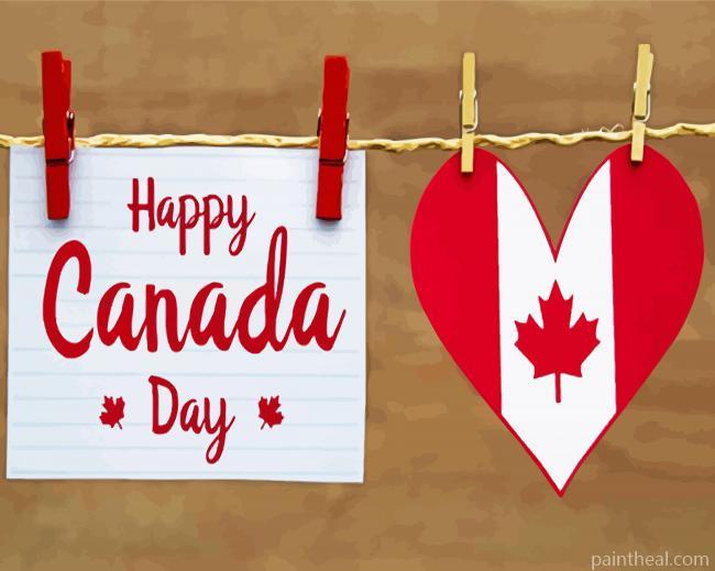Happy Canada Day Illustration Painting By Numbers Kits