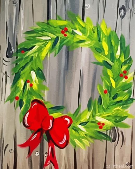 Christmas Wreath Painting By Numbers Kits