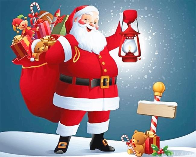 Christmas Smiling Santa Painting By Numbers Kits
