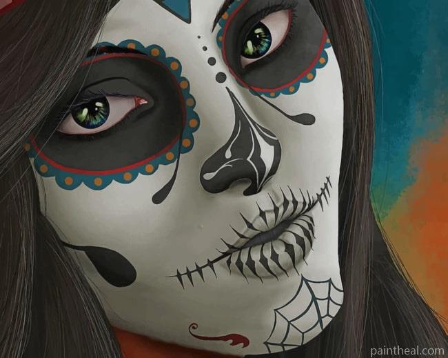 Sugar Skull Girl Halloween Painting By Numbers Kits