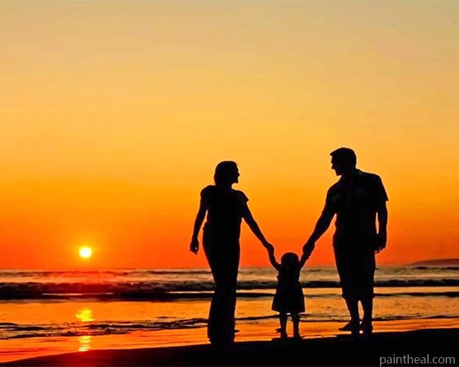 Family Silhouette Painting By Numbers Kits