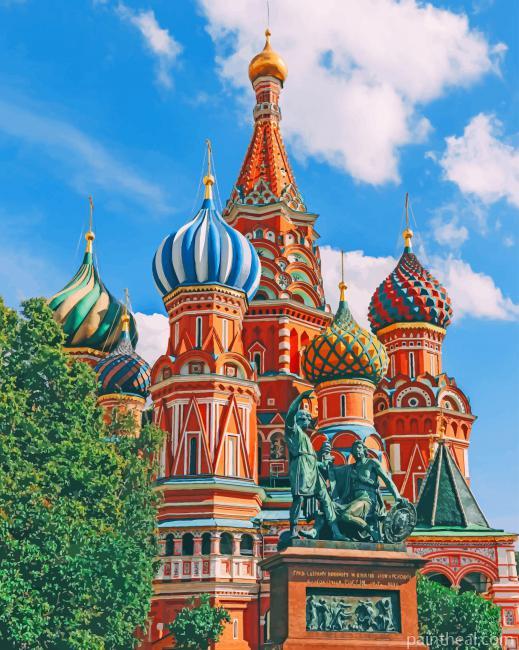 Russia Saint Basil Cathedral Painting By Numbers Kits