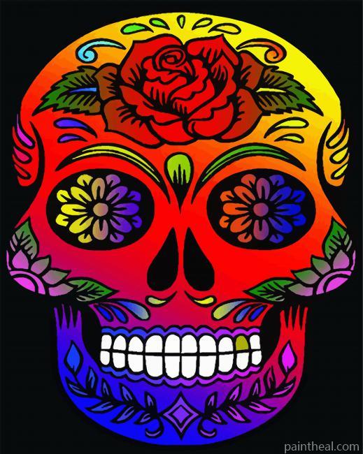 Aesthetic Candy Skull Painting By Numbers Kits